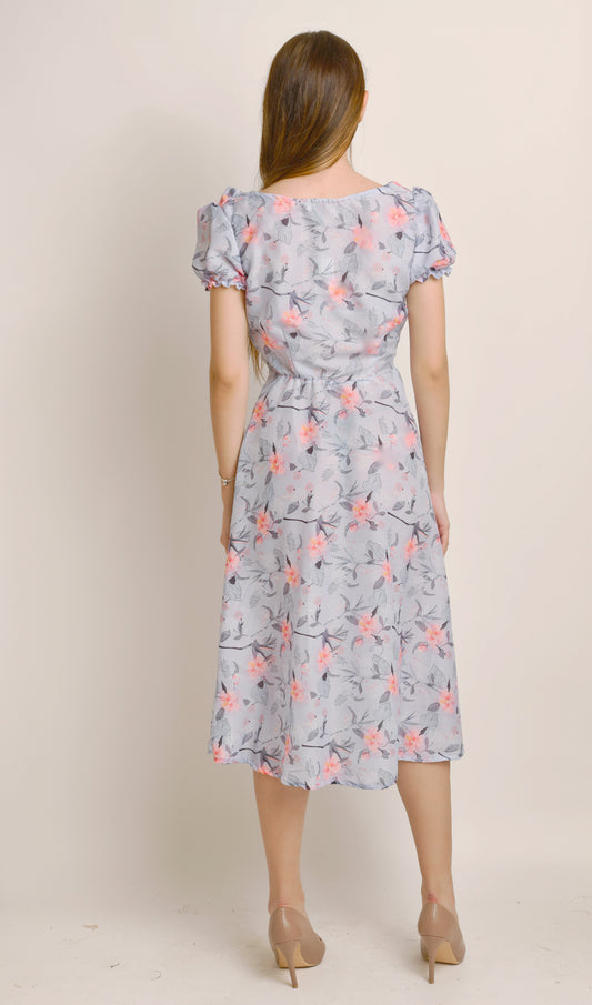 Style Printed Square Neck Summer Dress