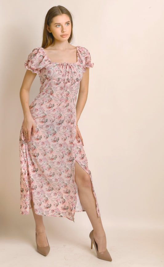 Floral Print FrontTie Spring Dress