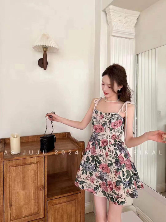 Polyester-Floral Design Dress for Women